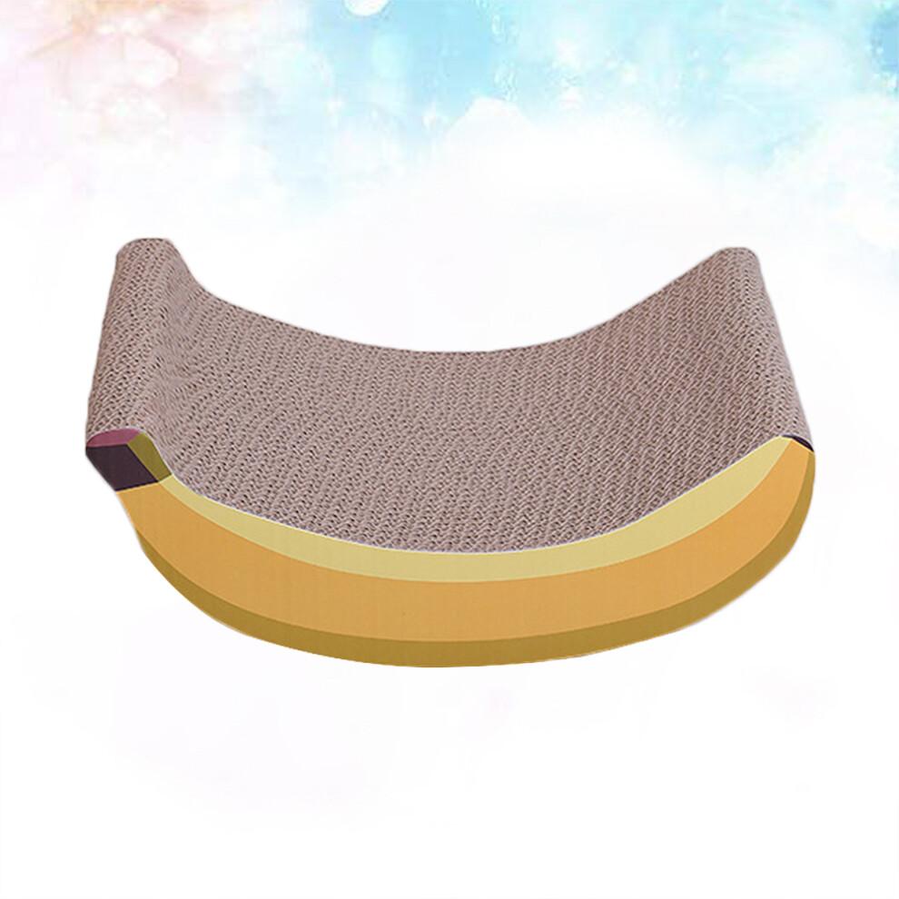 2Pcs Cat Scratching Toy Yellow Creative Banana Design Scratch Board