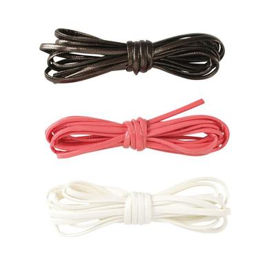 MégaCréa DIY - Synthetic Leather Cord Coral Chocolate and White 3mm 1.5m 3 Pieces