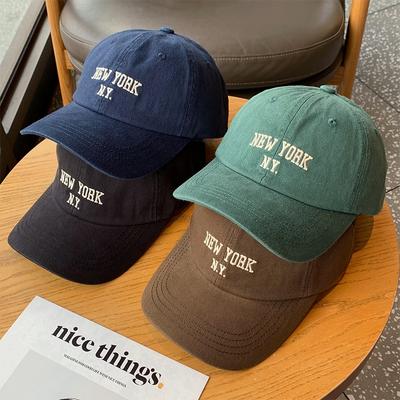 Baseball Cap Pointed Bone Embroidered Letter Sunscreen Summer Hat NY Cap Unisex Women Men  Unique