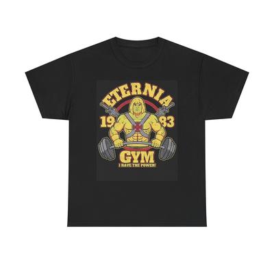Camiseta unisex de algodón grueso con estampado divertido de dibujos animados de Eternia GYM