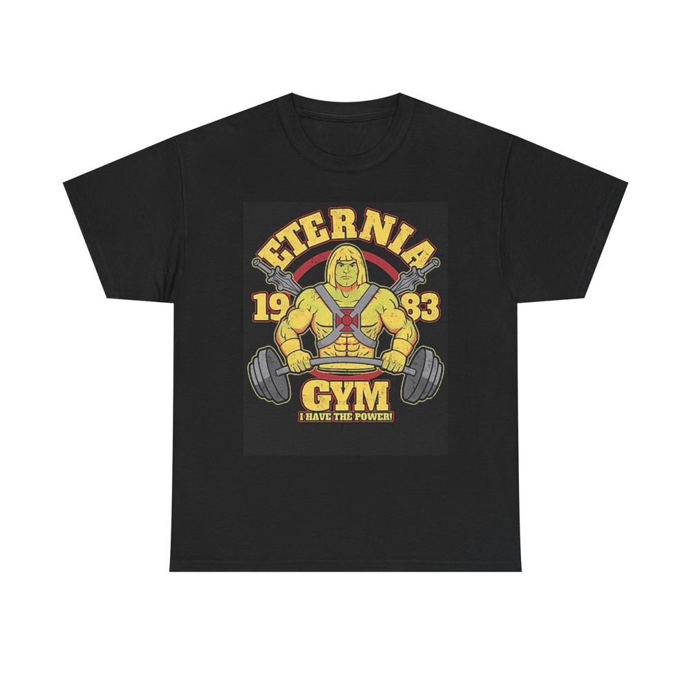Eternia GYM Graphic T Shirt Funny Cartoon Unisex Heavy Cotton Tee