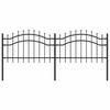 Woerden Garden Fence with Spear Point Top Black 240 X 75 Cm Steel