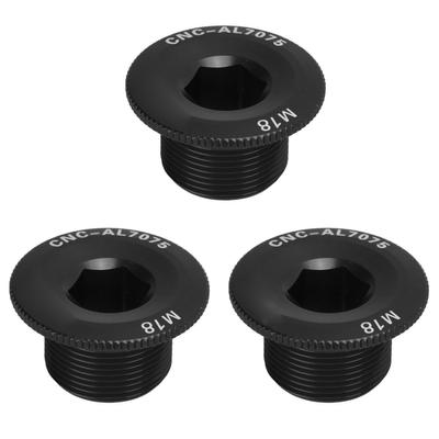 3pcs Vis de Pédalier de Vélo Alliage d'Aluminium Cache de Pédalier Filetage Standard M18 Vis de Fixation pour Vélo de Montagne