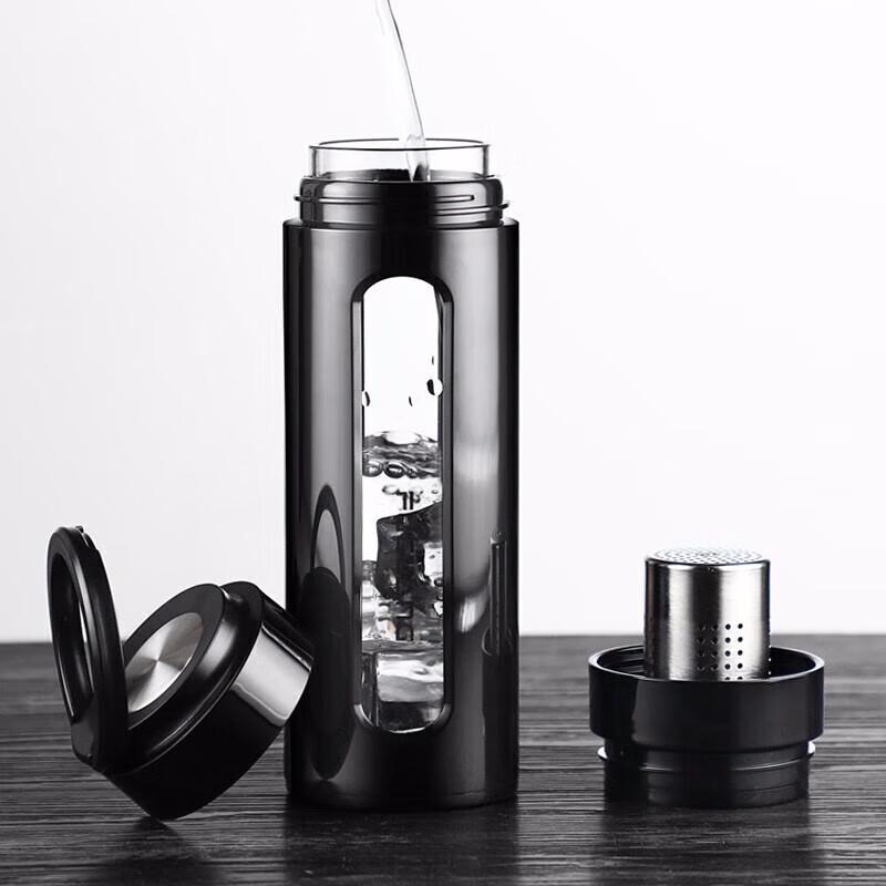 Fuguang Double Wall Glass Tea Infuser Bottle - Large Capacity