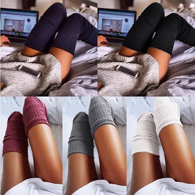 Winter Fashion Warm Women Knit Crochet Soft Thick Long Socks Leggings Thighhigh