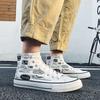 Street Fashion Men's High-top Canvas Shoes Graffiti Casual Sneakers Vulcanized Shoes
