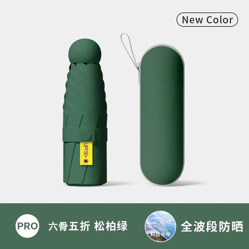 Capsule Umbrella Small and Portable Parasol Sunscreen Umbrella Women's Sunscreen Umbrella UV Protection 50% Outdoor Sun Umbrella