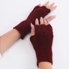 Winter Hand Gloves Soft Warm Gloves Stretchy Fingerless Mittens With Thumb Hole