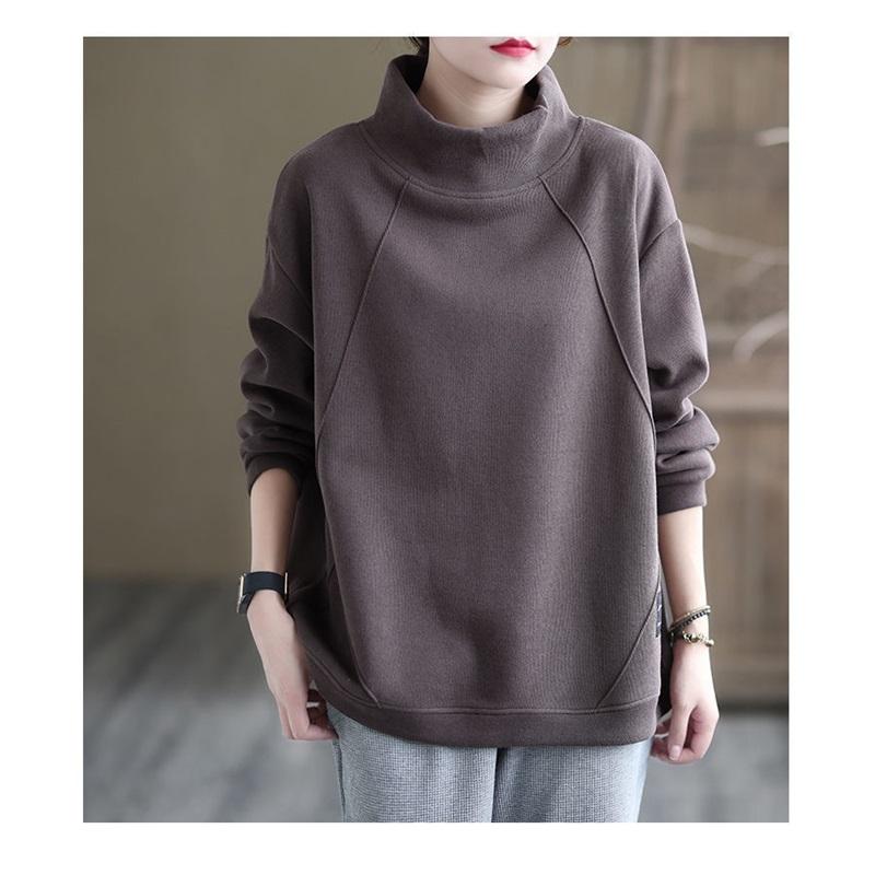 Women's Mock Neck Sweatshirt Casual Loose Fit Pullover Top