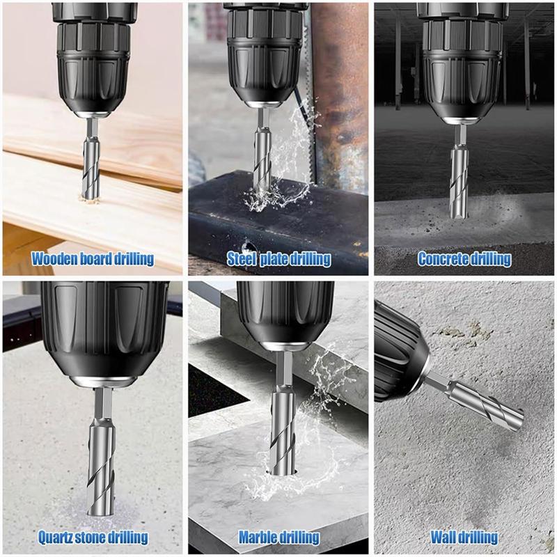 AD23-10Pcs New Four-Flute Sawtooth Eccentric Drill Bit Size 5/6/8/10/12Mm,For Wood Marble Metal Glass  Wall Tiles