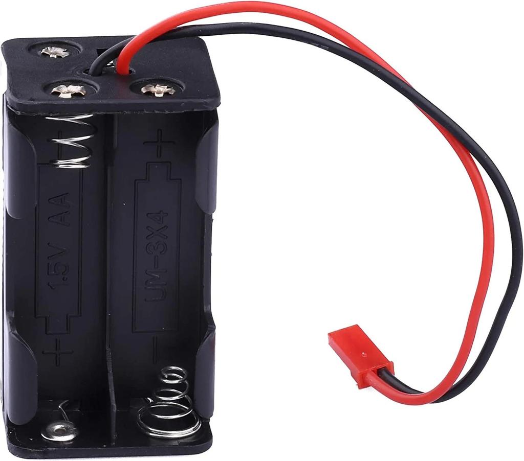 GTIWUNG 2-Pack OnOff Power Switch Receiver Switch & 6-Piece 4-Cell Double-Sided Holder 4 x 1.5V AA Container Holder Case with JST Connector Plug for