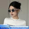 2025 High-End Women's Cat-Eye Polarized Sunglasses: Slimming Square White Frame, UV Protection