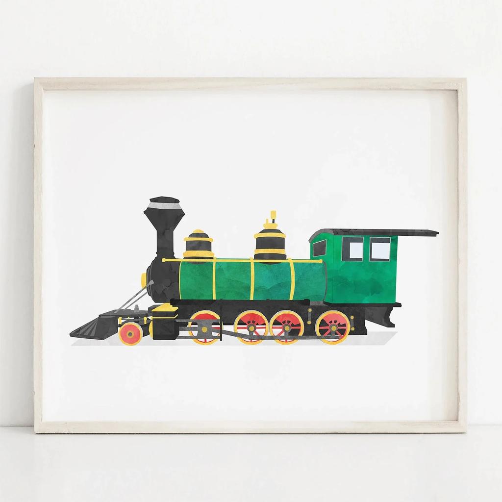 Auto Zug Motorrad Kinderzimmer Vintage Leinwand Kunst Gemälde Poster und Drucke Aquarell Wandkunst Bild für Heimdekoration Cuadros