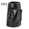 Desk Storage Box Resin Glass Stand Pen Holder, Moai Statue Pencil Container, Desktop Cup Stationery Organizer Eyeglass Display Rack for Home Office