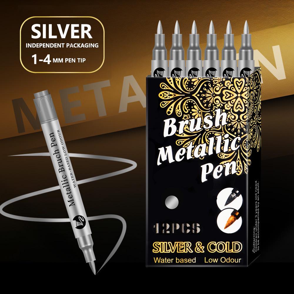 

Набор металлических ручек из золота и серебра: В комплект входят маркер для выделения, ручка-чернила и ручка для копирования подписей Baixitu для открыток и приглашений.