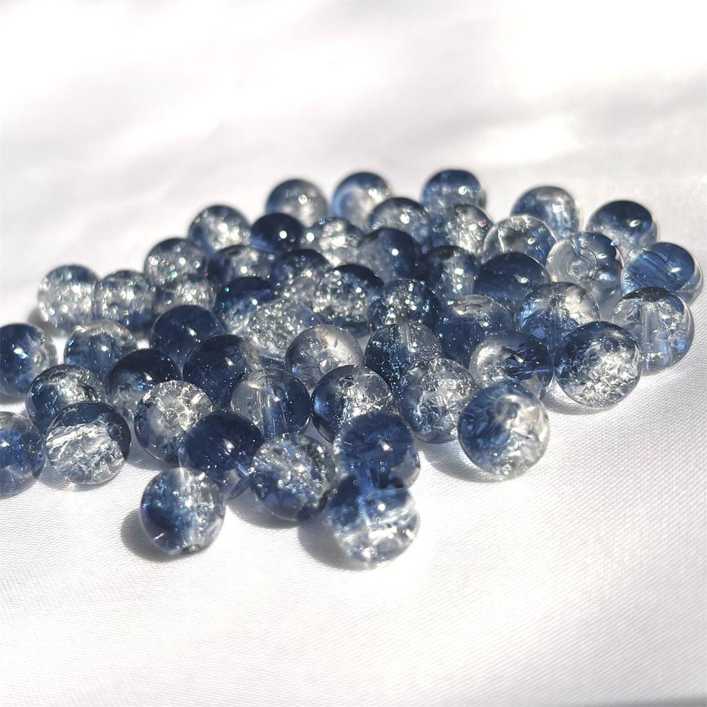 50pcs 8mm Glass Crack Imitation Jade Color Series Round Beads DIY Handmade Necklace Bracelet Loose Beads Jewelry Accessories