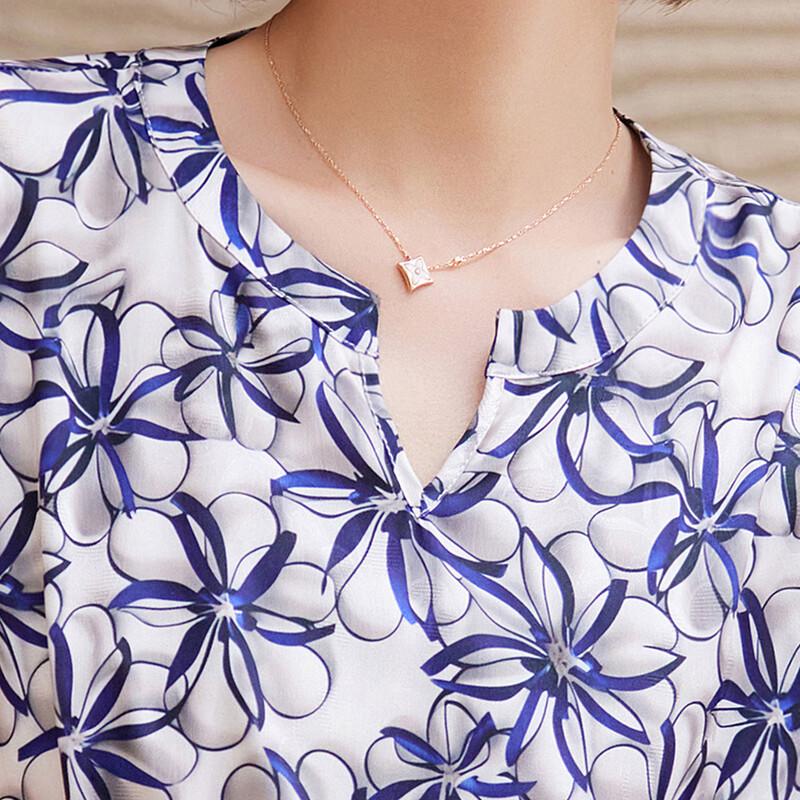 Past Mid-Aged Women's Summer Floral Print T-shirt & Cropped Pants Set