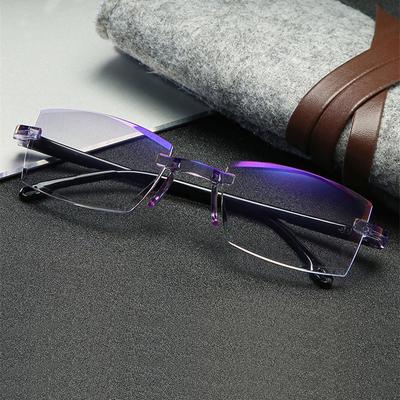 Men Women Reading Glasses Anti Blue Light Rimless Far Sighted Presbyopic Eyewear Goggles Diopter 0 +1.0 1.5 2.0 2.5 3.0 +3.5 4.0