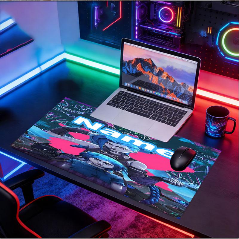 Custom Name Personalized Jinx Pattern Mousepad, Laptop PC Desk Mat, Decorative Desk Mat for Home Keyboard Pad Gift
