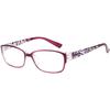 2PCS Anti-Blue Light Reading Glasses - Oval Full-Frame PC Material Anti-Scratch & Fashionable Printed Design Power +1.0 To +4.0