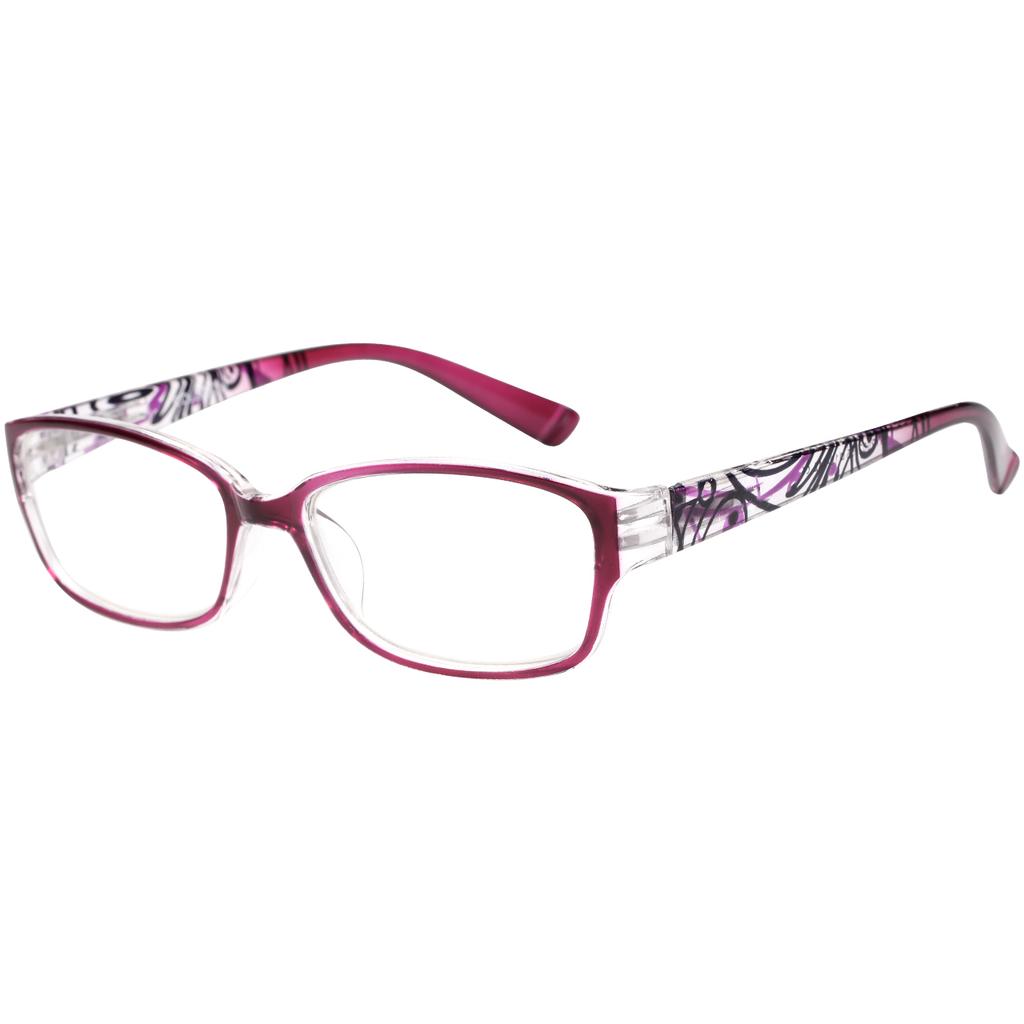 2PCS Anti-Blue Light Reading Glasses - Oval Full-Frame PC Material Anti-Scratch & Fashionable Printed Design Power +1.0 To +4.0