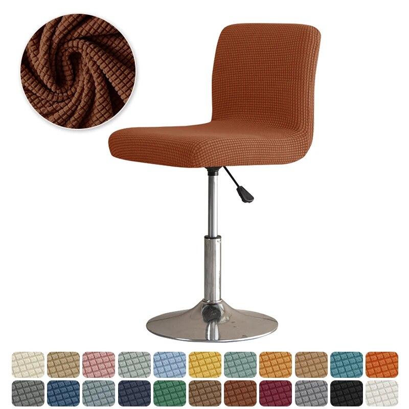 Solid Color Elastic Bar Stool Covers Polar Fleece Stretch Chair Stool Slipcovers Coffee Hotel Short Back Seat Chair Covers Home
