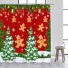 Christmas Shower Curtains Cute Snowman Santa Claus Xmas Tree Winter Town Street Landscape Bath Curtain Home Bathroom Decor Set