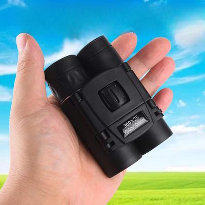 Mini binóculos dobráveis para atividades ao ar livre, 300x25, portáteis, de alta definição, para crianças.