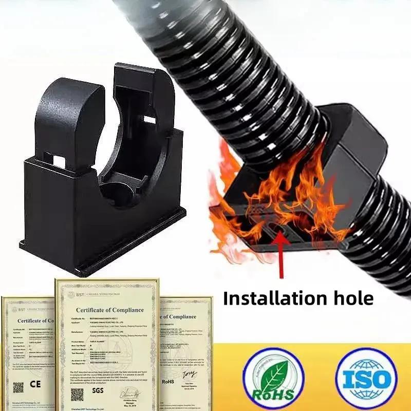 4pcs Nylon PlasticHose Fixing Bracket Corrugated Pipe Water pipe holder Mount Cable Guide Corrugated pipe Fastening Accessories AD10 with cover