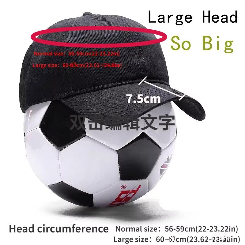 Big Size Hat for Men  Man Large Head Baseball Cap Sold Color Soft Cotton Plus Sport Snapback Lady Large Sun Caps 56-60CM 61-63CM