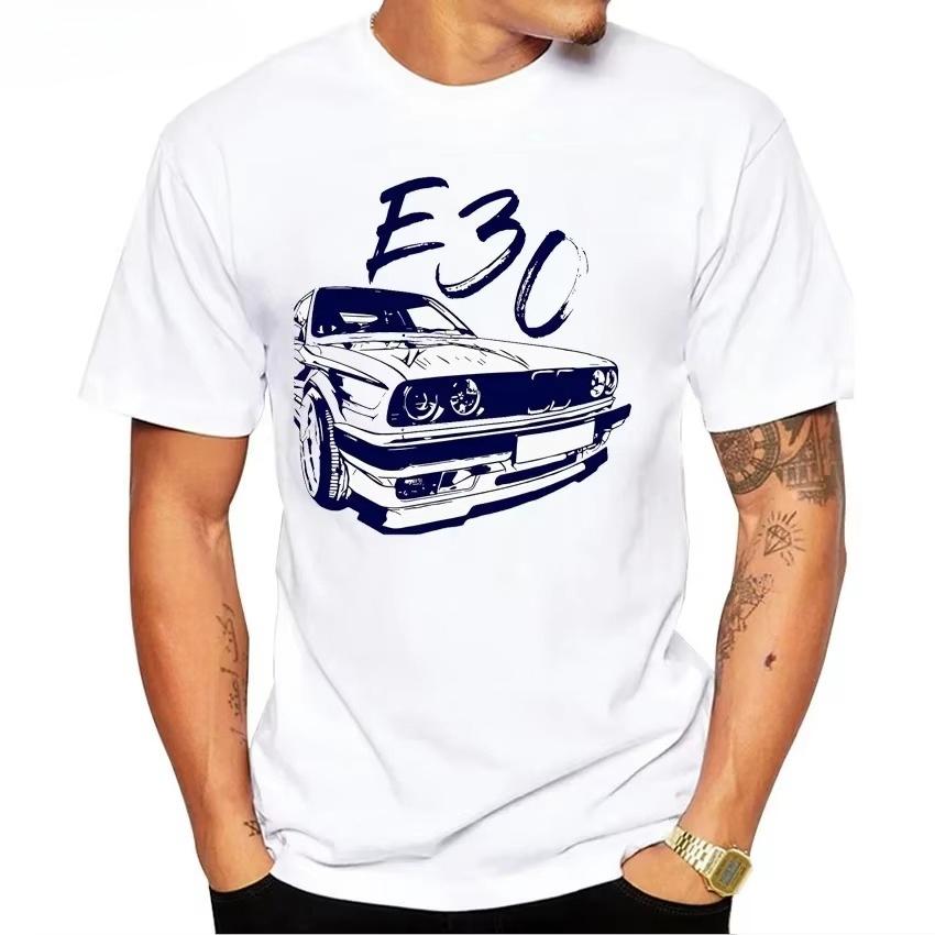 Retro Germany EUDM - E34 M5 Tshirts Summer Men Short Sleeve Old Legend E30 M3 Classic Car T-Shirt Boy Casual Tops Man White Tees