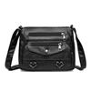 Vintage PU Leather Lady Crossbody Bag Multi Layer Large Capacity Shoulder Bag Zipper Closure Messenger Satchel Bag Daily Use