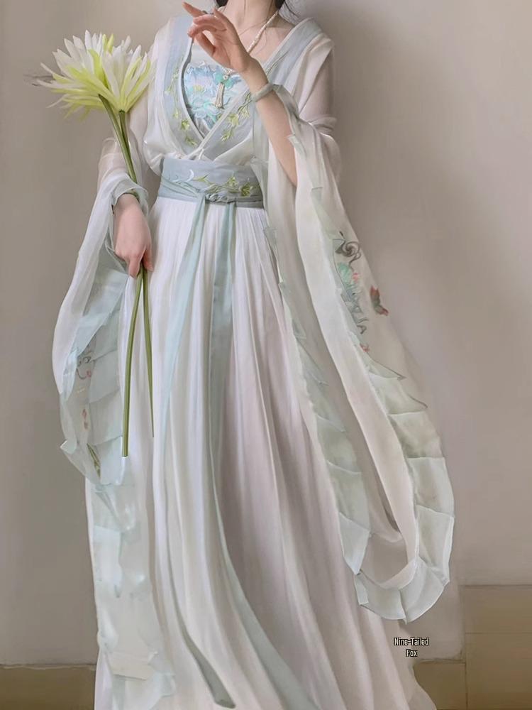 2026 Neuer Stil Hanfu Damen Stickset - Südliche/Nördliche Dynastien, Wei Jin, Weite Ärmel Ru Qiyao, Frühling/Sommer, Super Fee