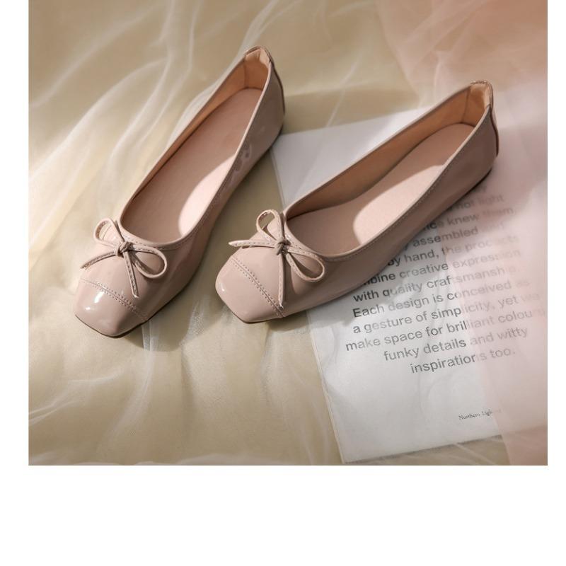 Flat Square-toe Single Shoes with Shallow Toe and Flat Heel, Soft Bottom, Women's Shoes