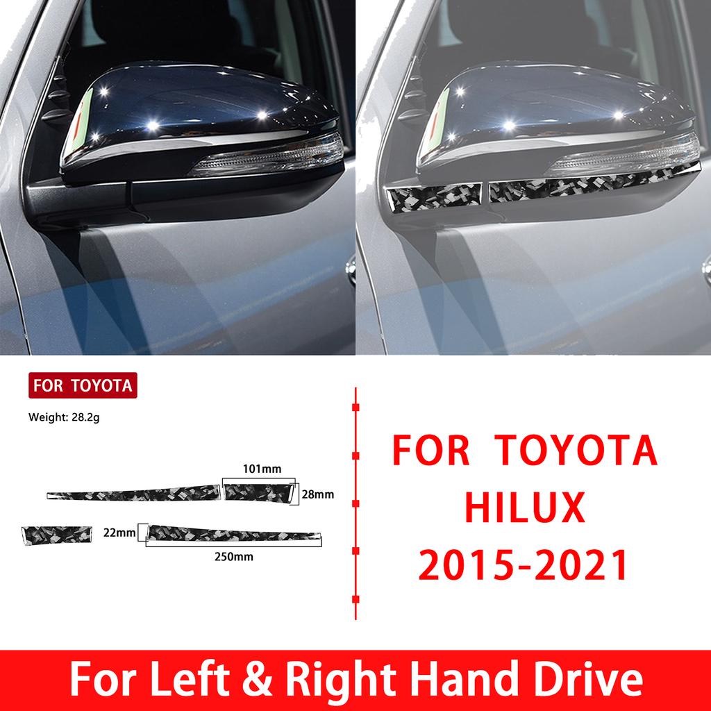 Carbon Fiber Stickers For Toyota Hilux 2015- Exterior Accessories Car Rearview Mirror Decoration Anti-Collision Protective