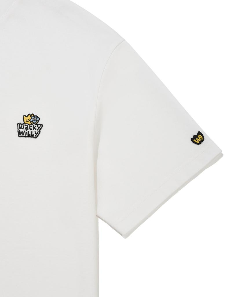 WACKY WILLY Double Kiki Wappen Short Sleeve T-Shirt White