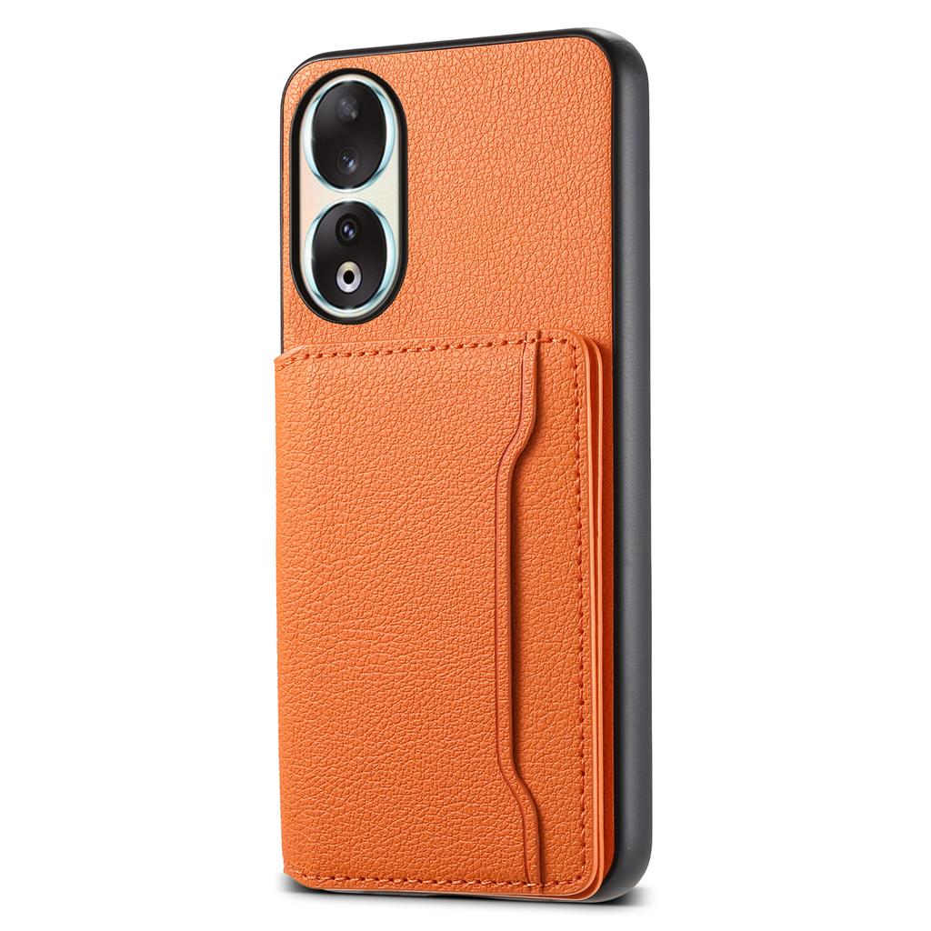 For Honor 90 Case PU Leather Kickstand Protective Phone Back Cover