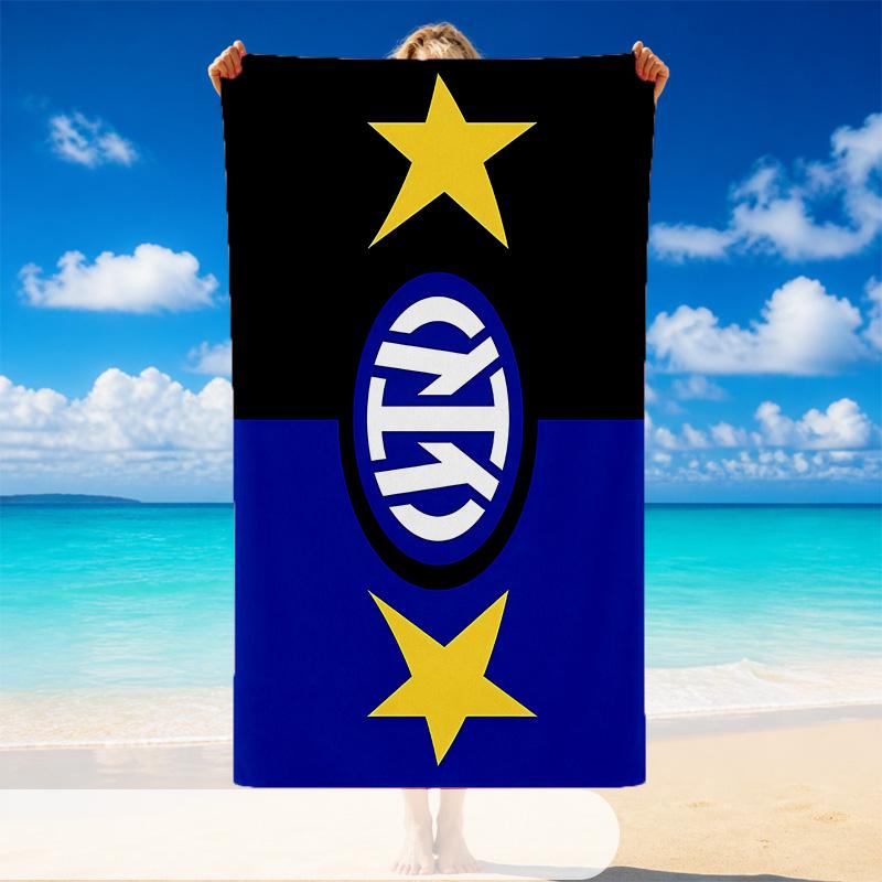 Quick Dry Beach Towel Inter Milan Pattern, Lightweight Absorbent Towel for Pool Beach Vacation Use
