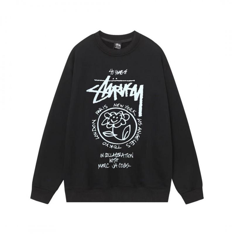 Unisex Oversized Cotton Crewneck Sweatshirt With Letter Dice Print Fall Youth Streetwear