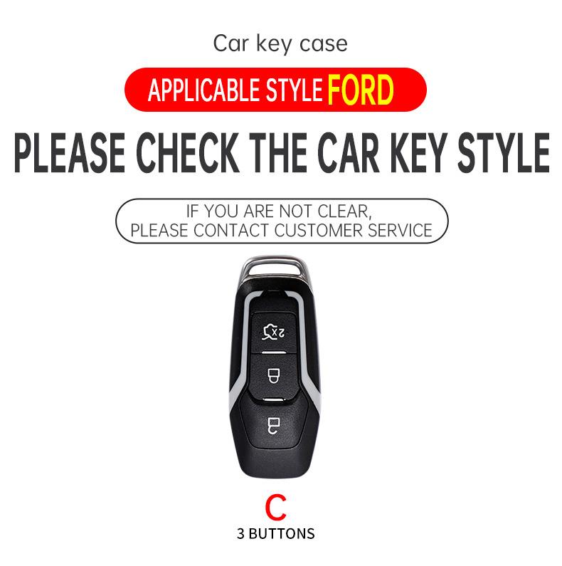 Abs Carbon Fiber For Ford Focus 3 4 St Mondeo 5 Mk5 Mustang F-150 Explorer Edge Fiesta Kuga Mk3 4 Abs Car Key Case Cover Keychai