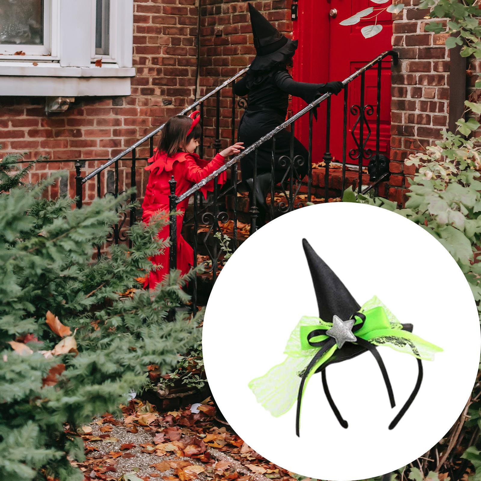 

Enchanting Witch Hat Headband - Magical Hair Hoop for Halloween Costume Parties зелений