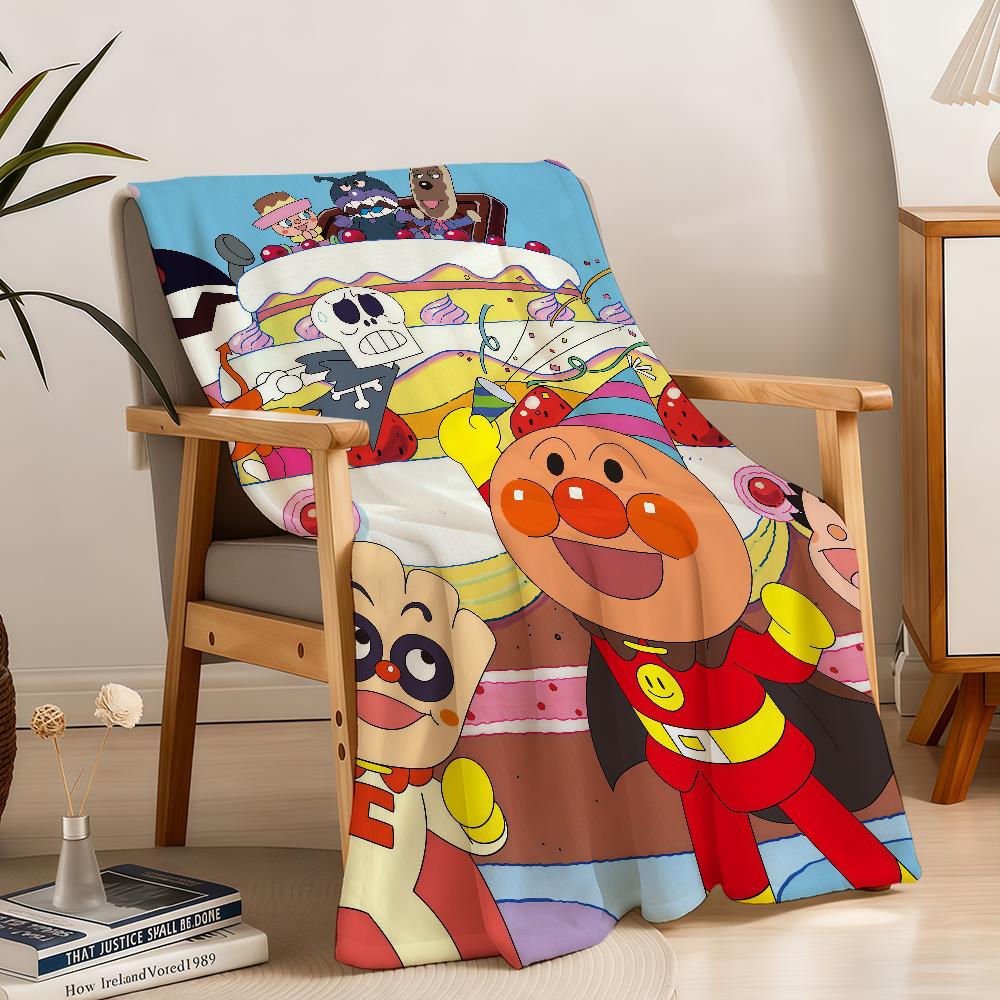 Blanket Throw Cute Cartoon Super A-AnpanmanS-ES Cosy Plush Living Room Sofa Couch Childish Birthday Gifts