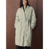 Winter V-neck Tie Long Down Jacket Casual Korean Simple Thickened Warm Comfortable Coats For Women