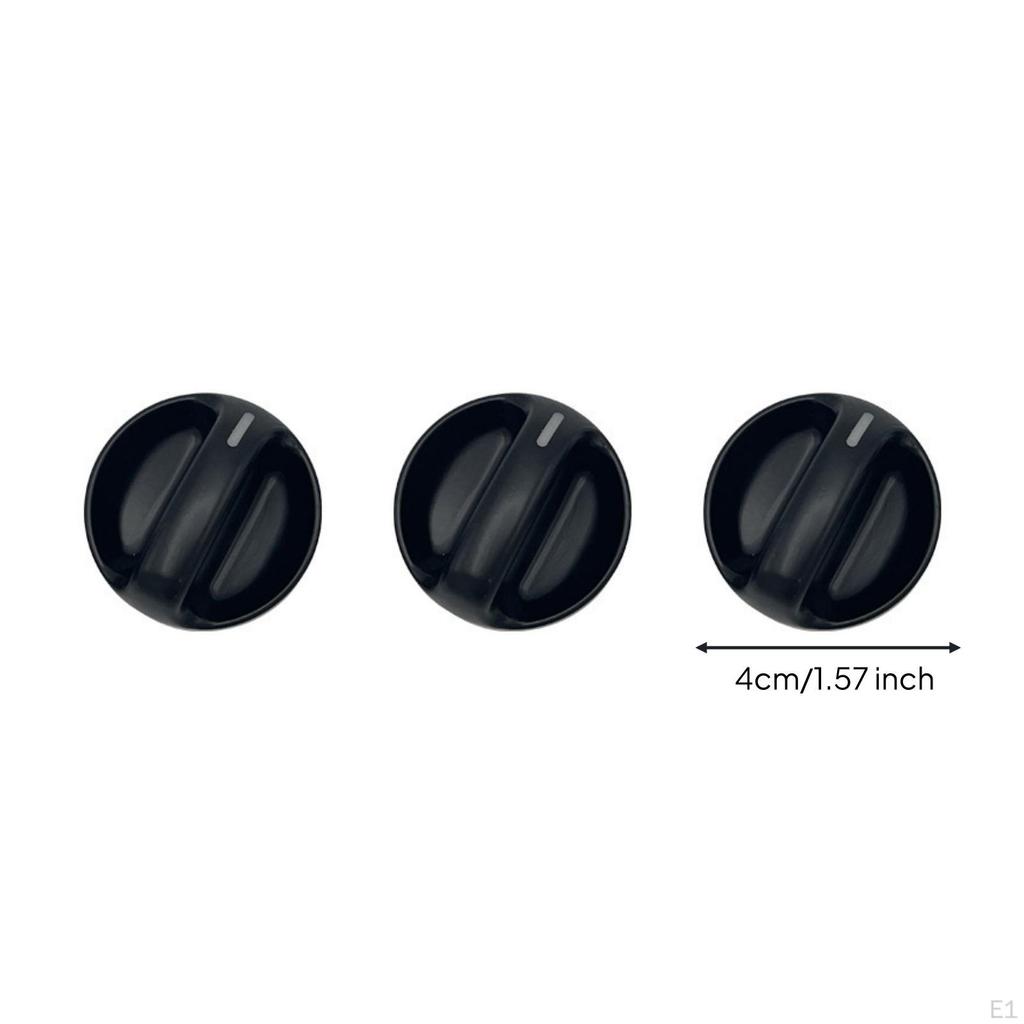 3 Pieces Heater Control Knob Round A/C Compact for Dashboard