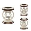 3Pcs Bell Pattern Wooden Christmas Candle Holder Xmas Table Candlestick  Living Room