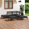 Day and Night - Day and Night Garden Furniture Set 6 Pieces Solid Pine Wood Black