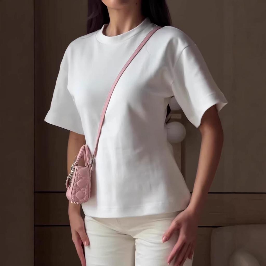 Women's Solid Color Cinched Waist Round Neck Cotton T-Shirt – Casual Short Sleeve Top (2026)