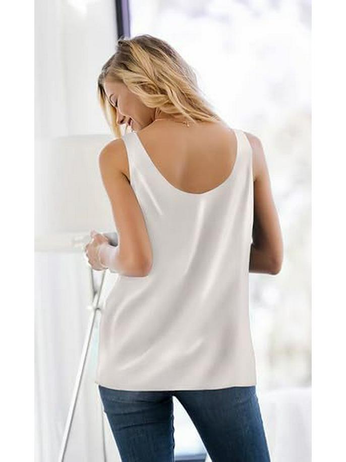 Sleeveless Satin Round Neck Women's Vest - European & American Style