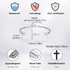 Mens Stainless Steel Cross Rolo Chain Bracelet,Waterproof Never Fade Links Wristband,Religious Christian Jewelry Gifts