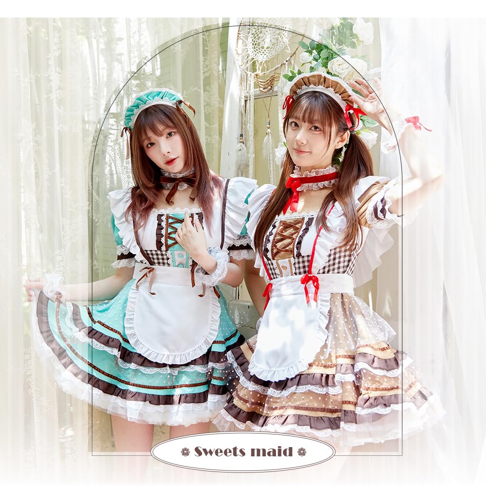 Brightlara Halloween Cosplay Maid Outfit, Lolita Pink, Women's, cos069-PK-M